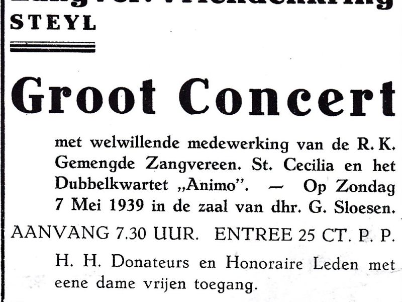1939 advertentie Tegelse Courant 1939 advertentie Tegelse Courant